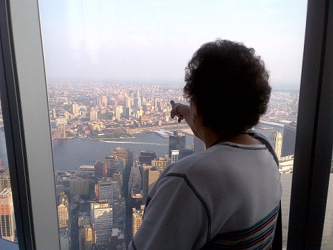 Pointing to Brooklyn Tech